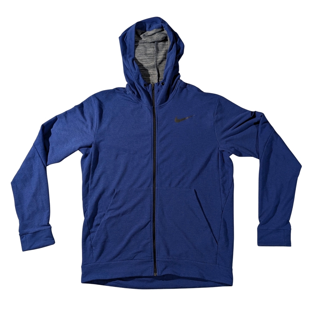 Nike Dri-Fit Hoodie Men's Size Large Blue Full Zip - See Description